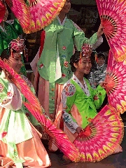 Chinese fan dancers