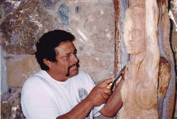 Santero Benjamin Cruz in his New Mexico studio