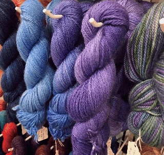Bolts of yarn at Stiches SoCal